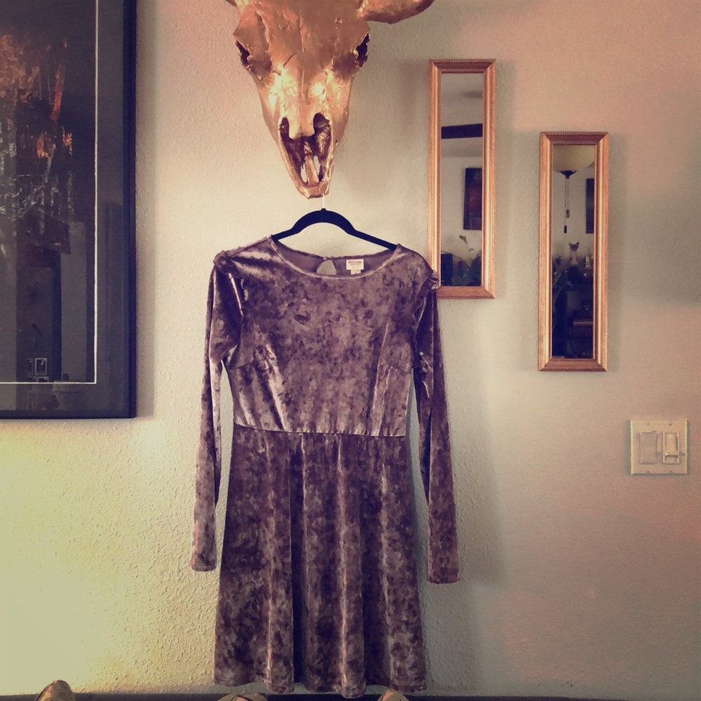 Mossimo Purple Velvet Ruffle Dress.